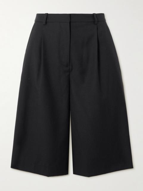 Adler Pleated Wool-twill Shorts