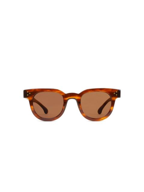 tortoiseshell round-frame sunglasses