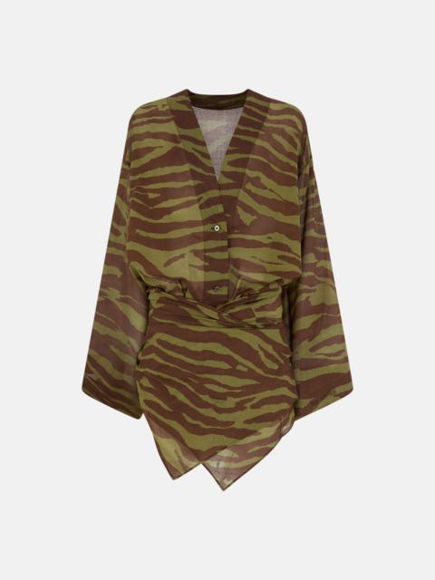 DARK GREEN AND DARK BROWN MINI DRESS