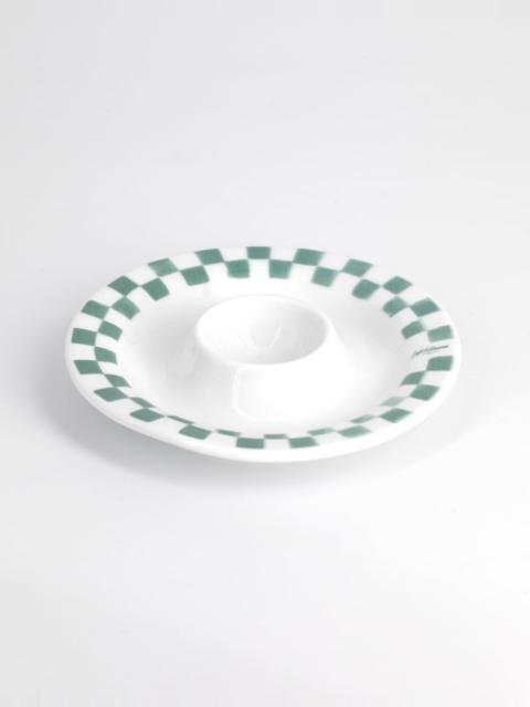 CHECKERBOARD PORCELAIN EGG CUP