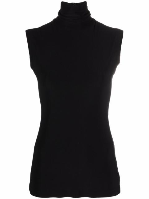 roll-neck sleeveless top