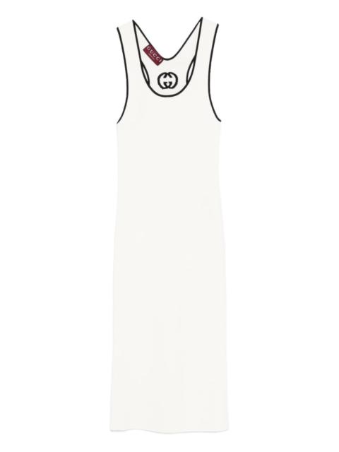 logo-motif midi dress