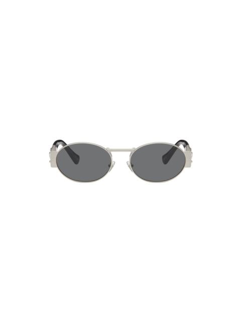 Silver Medusa Deco Oval Sunglasses