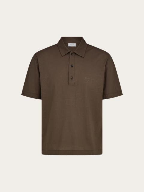 Crêpe voile polo shirt
