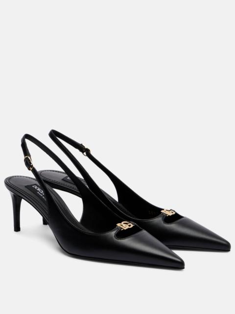 Lollo DG 60 leather slingback pumps