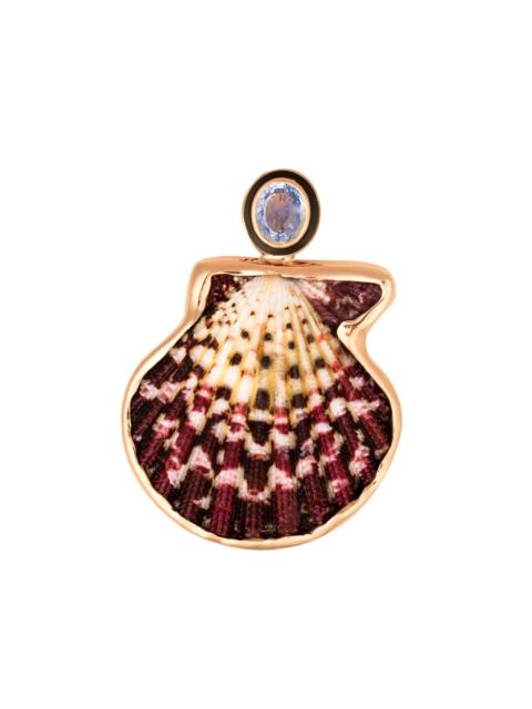 Blue Sapphire Scallop Pendant