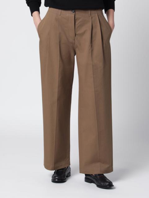 Hazelnut cotton trousers