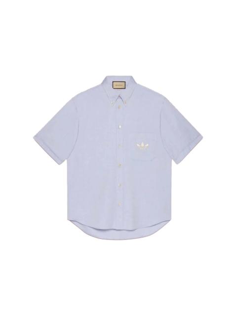 Gucci x adidas Oxford Cotton Shirt (FW22) Light Blue