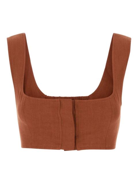 square-neck linen top