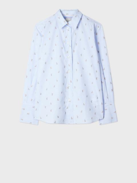 Women's Pale Blue 'Little Rabbit' Fil Coupé Shirt