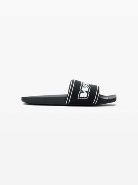 black logo pool slides