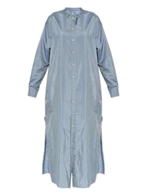 side-slit shirt dress