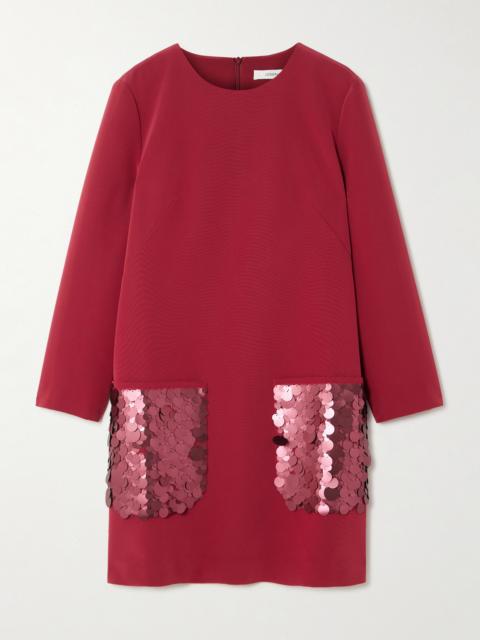 Bixio Pailette-embellished Satin-twill Mini Dress