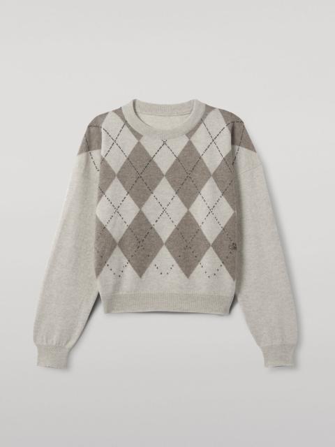 Clan Natural Argyle Cashmere Jumper