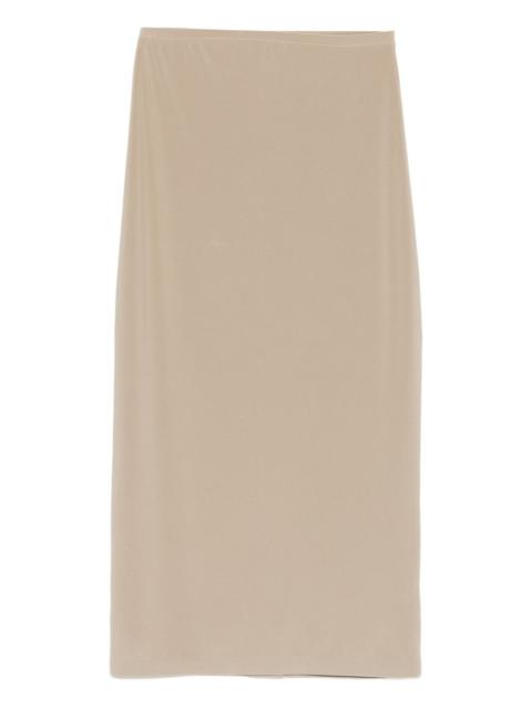straight plain midi skirt