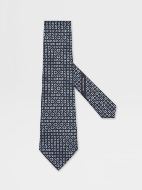 LIGHT BLUE CINQUE PIEGHE SILK TIE