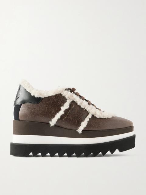 Sneak-elyes Fleece-trimmed Brushed Sneakers
