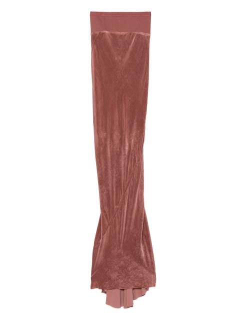 ribbed-waistband fishtail skirt