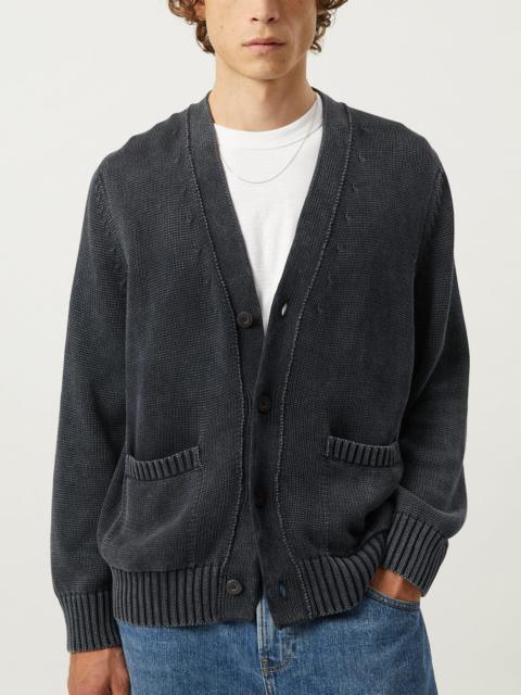 ACID WASH CARDIGAN - BLACK