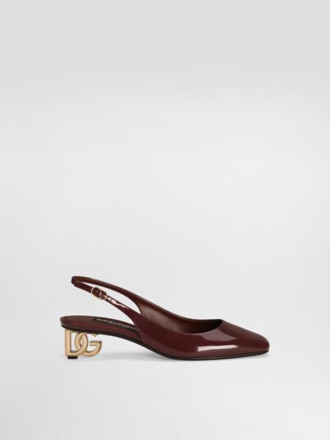 Patent leather slingbacks