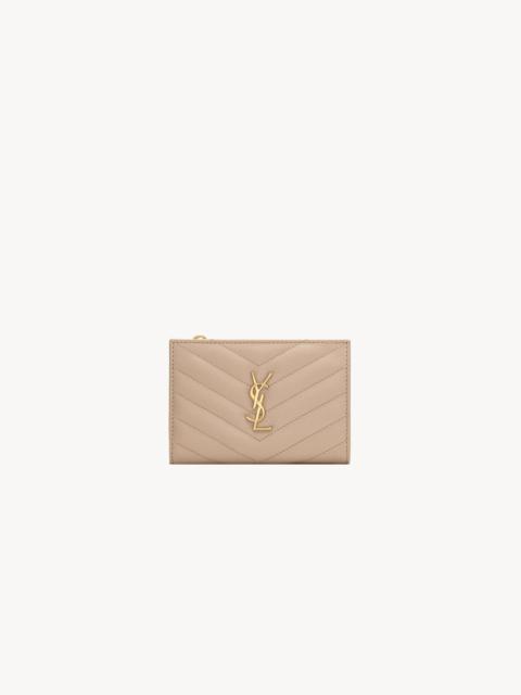 CASSANDRE MATELASSÉ FRAGMENTS BI-FOLD WALLET IN GRAIN DE POUDRE LEATHER