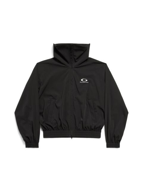 Women's High Collar Tracksuit Jacket in Black