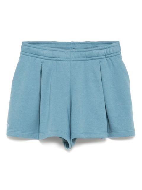 pleated fleece shorts