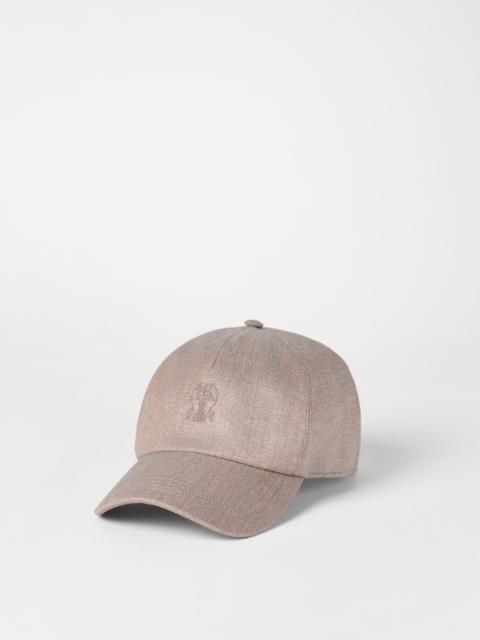 Sparkling linen twill baseball cap with logo