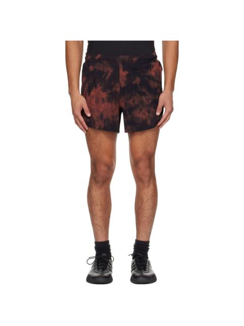 Black & Orange AOP Running Shorts