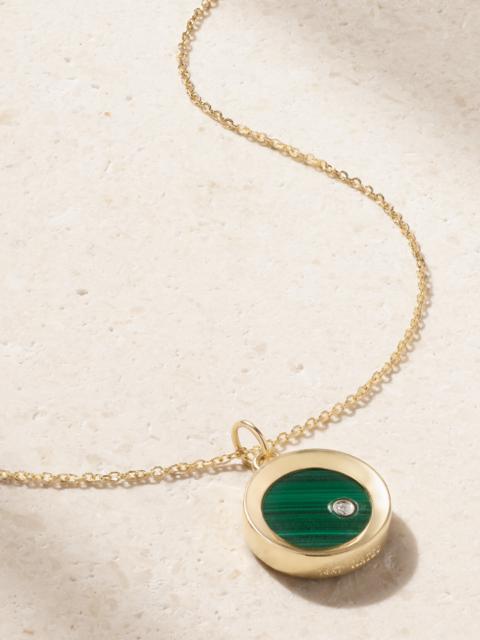 14-karat Gold, Malachite And Diamond Necklace