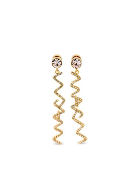 logo-pendant earrings