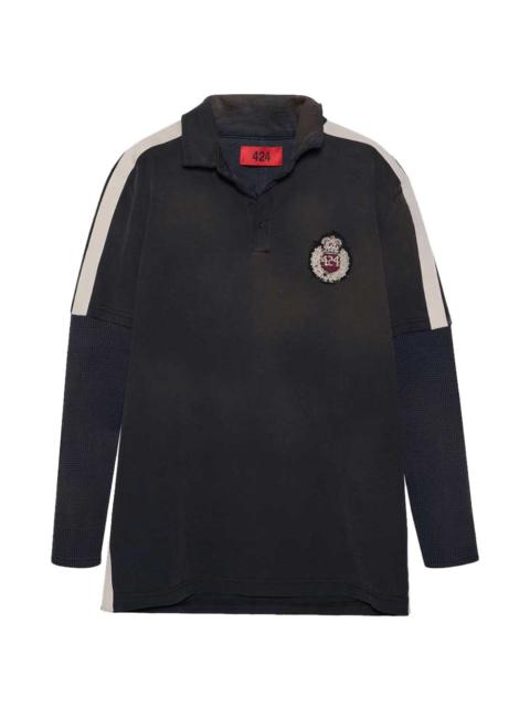 Academy long-sleeve panelled polo shirt