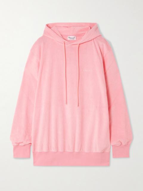 Embroidered Cotton-terry Hoodie