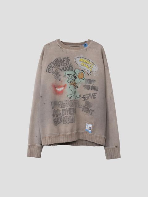 DISTRESSED PULLOVER SWEAT