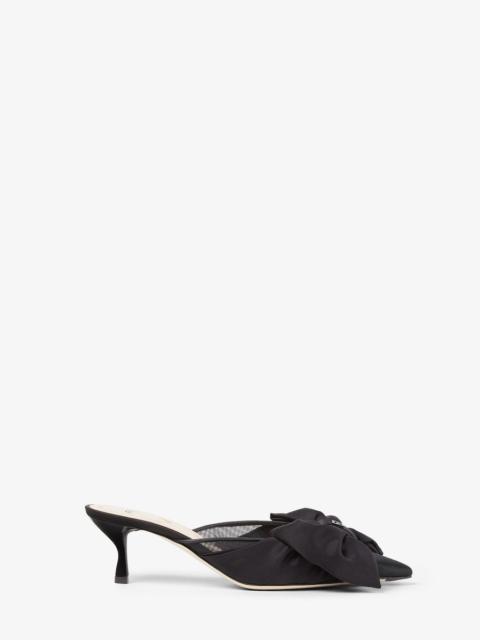 Colibrì Black satin medium-heeled sabots
