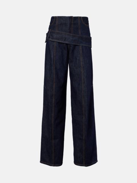 Runway low-rise wide-leg jeans