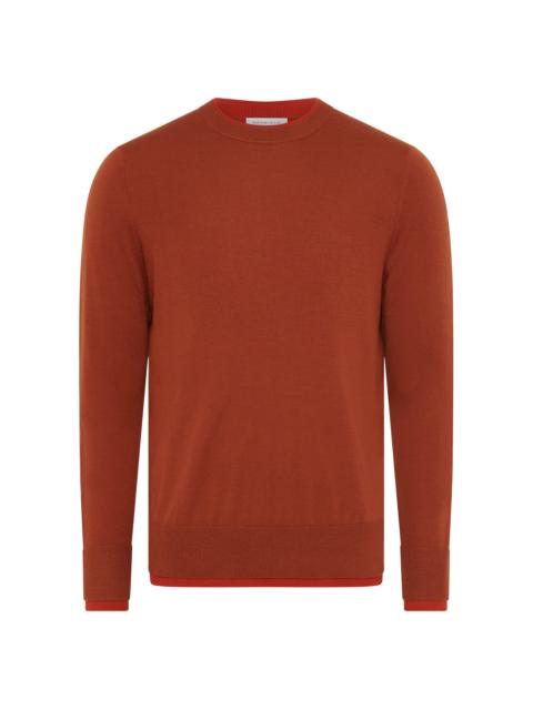 Wells Knit Sweater in Rust & Antelope Orange Cashmere Silk