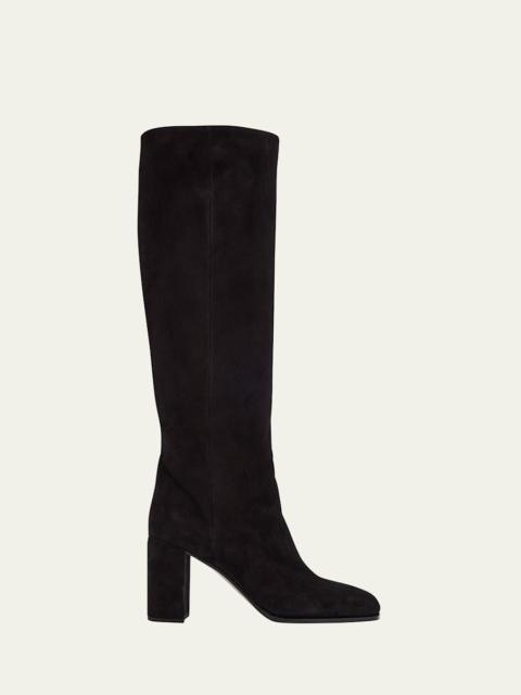 Suede Knee-High Boots
