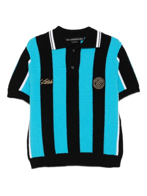 stripe soccer polo shirt