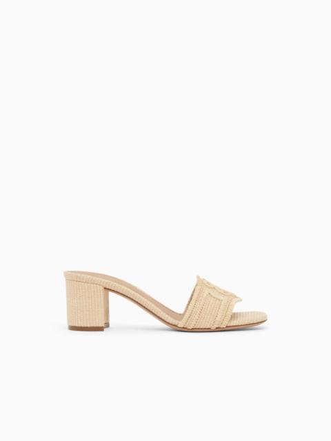 WOVEN RAFFIA HEELED SANDALS