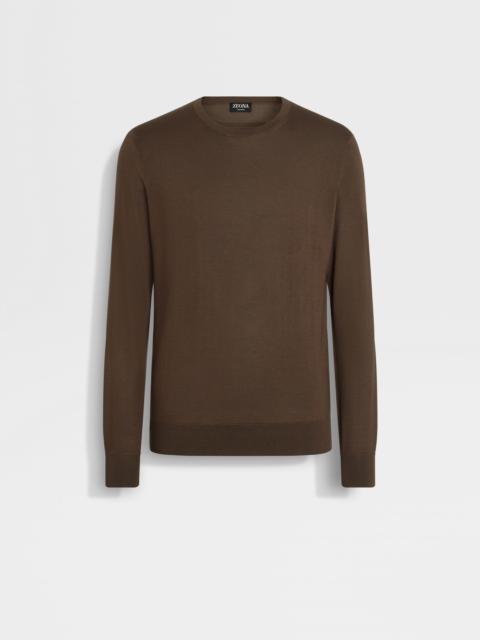 BROWN MÉLANGE CASHSETA CREWNECK