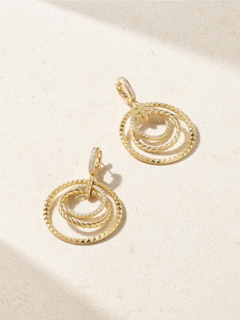 Crossover Trio 18-karat Gold Diamond Hoop Earrings