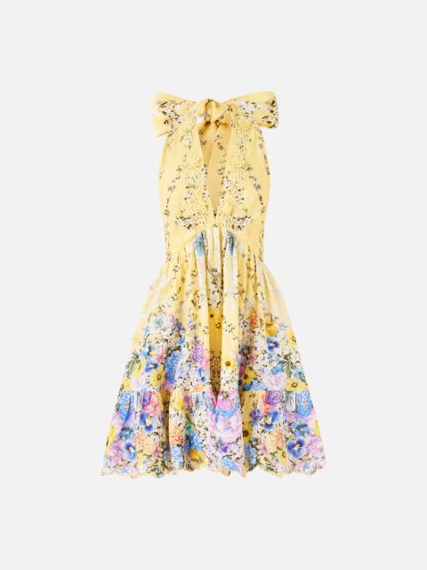 RUFFLE HEM HALTER SHORT DRESS