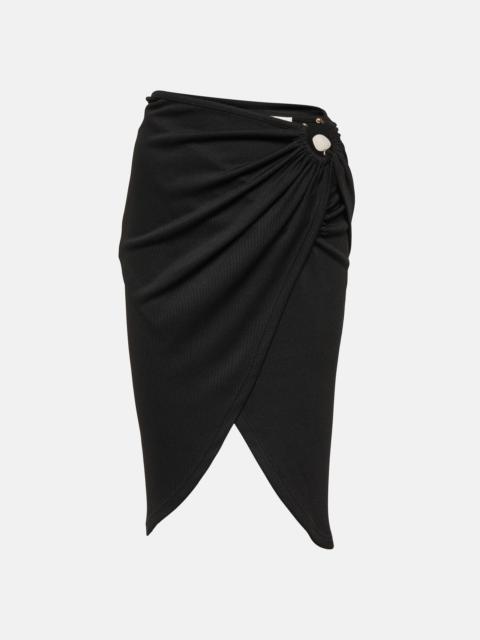 Ring-detail wrap skirt