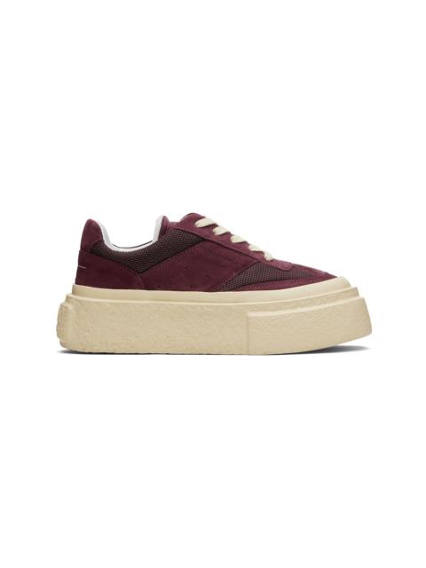 Burgundy Platform Sneakers