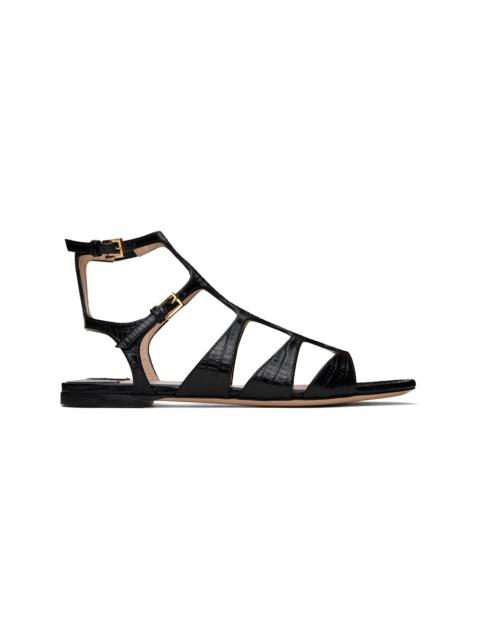 Black Printed Tejus Sandals