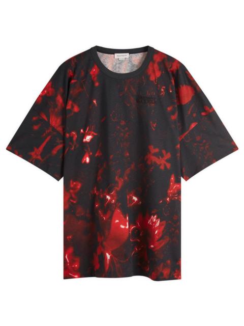 Alexander McQueen Waxed Floral Print T-Shirt