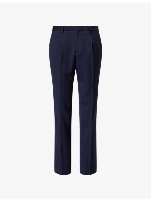 Pleated Straight-Leg Wool Trousers