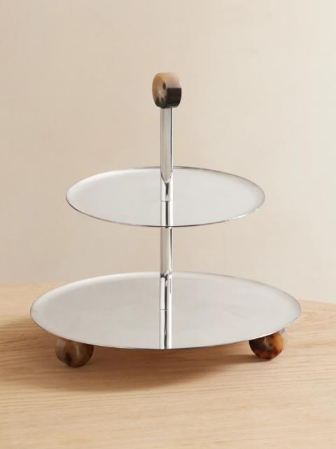 Stainless Steel And Horn Serving Stand