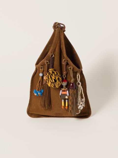 Suede bag with trick